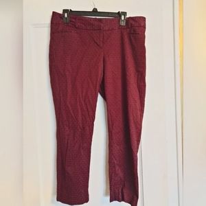 Maroon skinny ankle pants